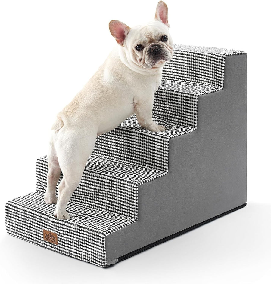 Dog Stairs Non-Slip Pet Steps for Small Dogs Cats Puppy 75x50x60cm White & Black