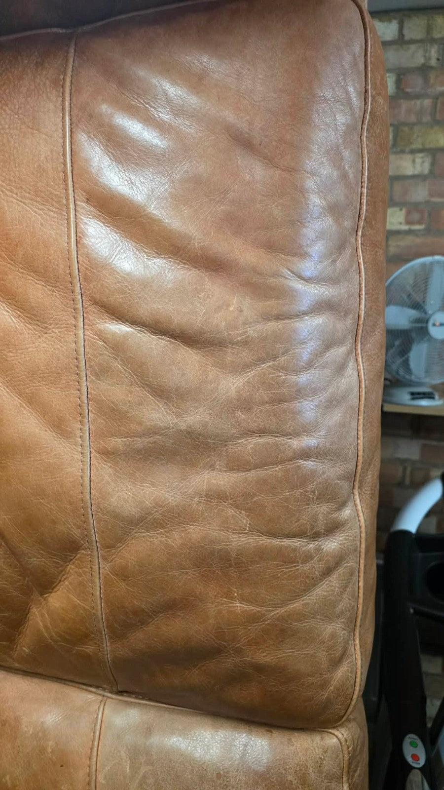 Utah Tan Large Leather Corner Sofa + Armchair (PTP)