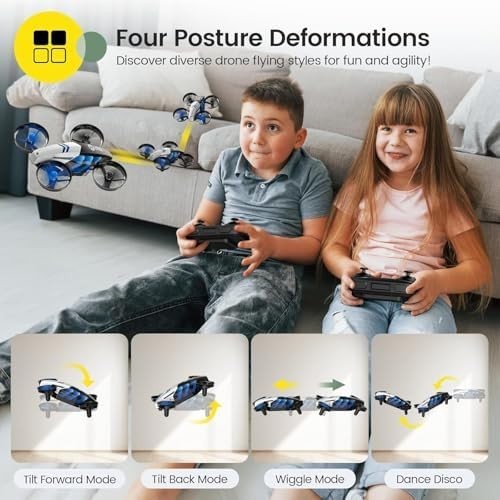 Holy Stone HS210T Mini Drone for Kids – 2-in-1 Land & Fly RC Quadcopter, 3D Flip