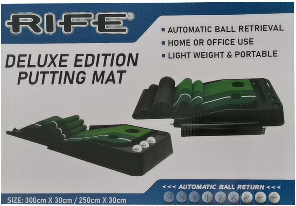 Indoor Golf Putting Mat Auto Ball Return 3m Training Green Home Office