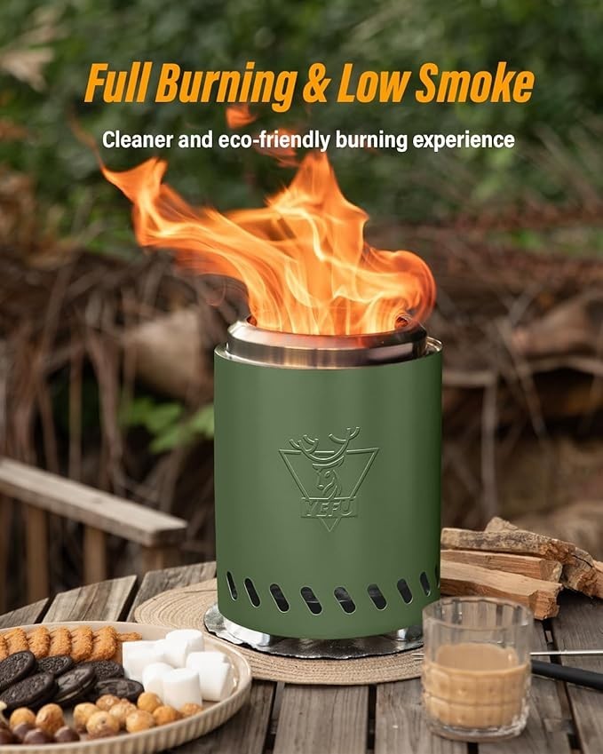Smokeless Tabletop Fire Pit Portable Wood Pellet Burner Safe Indoor Outdoor