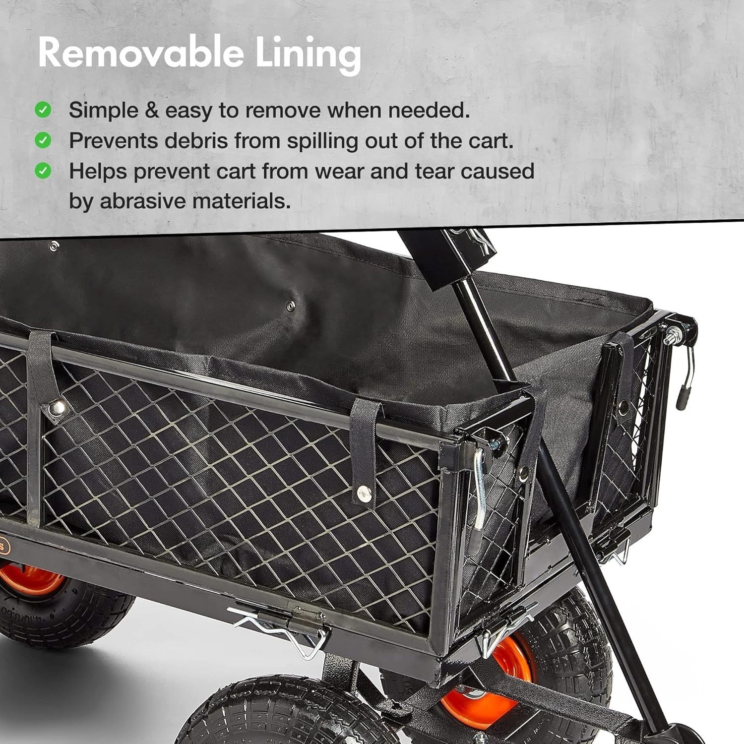 Heavy Duty Garden Cart Utility Wagon 350kg Load Steel Frame Mesh Sides Trolley