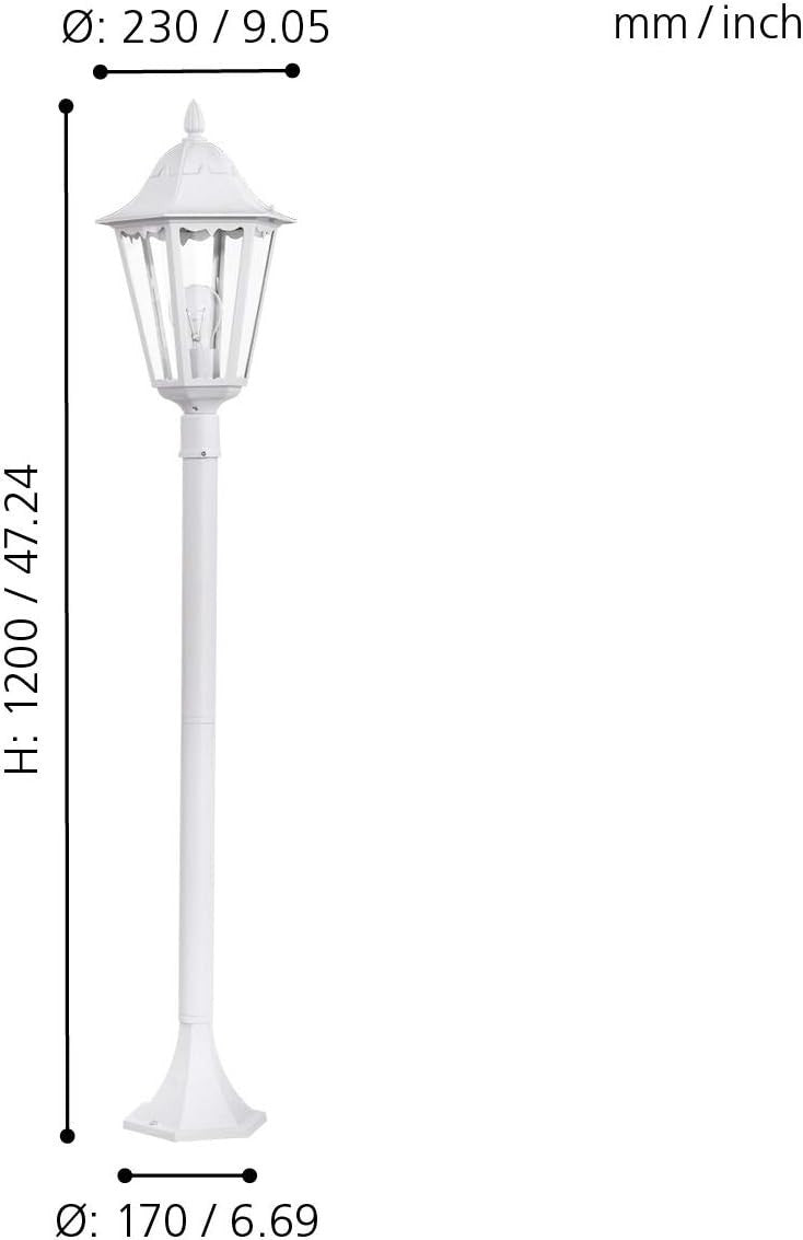 120cm Victorian Outdoor Lamp Post White Cast Aluminium