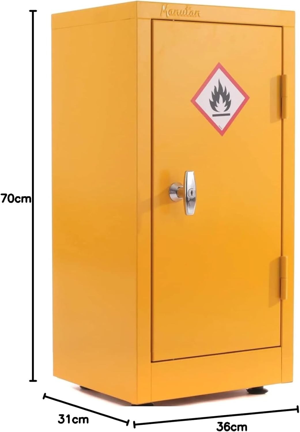 Compact Fireproof Lockable COSHH Cabinet with Adjustable Shelves 70cm