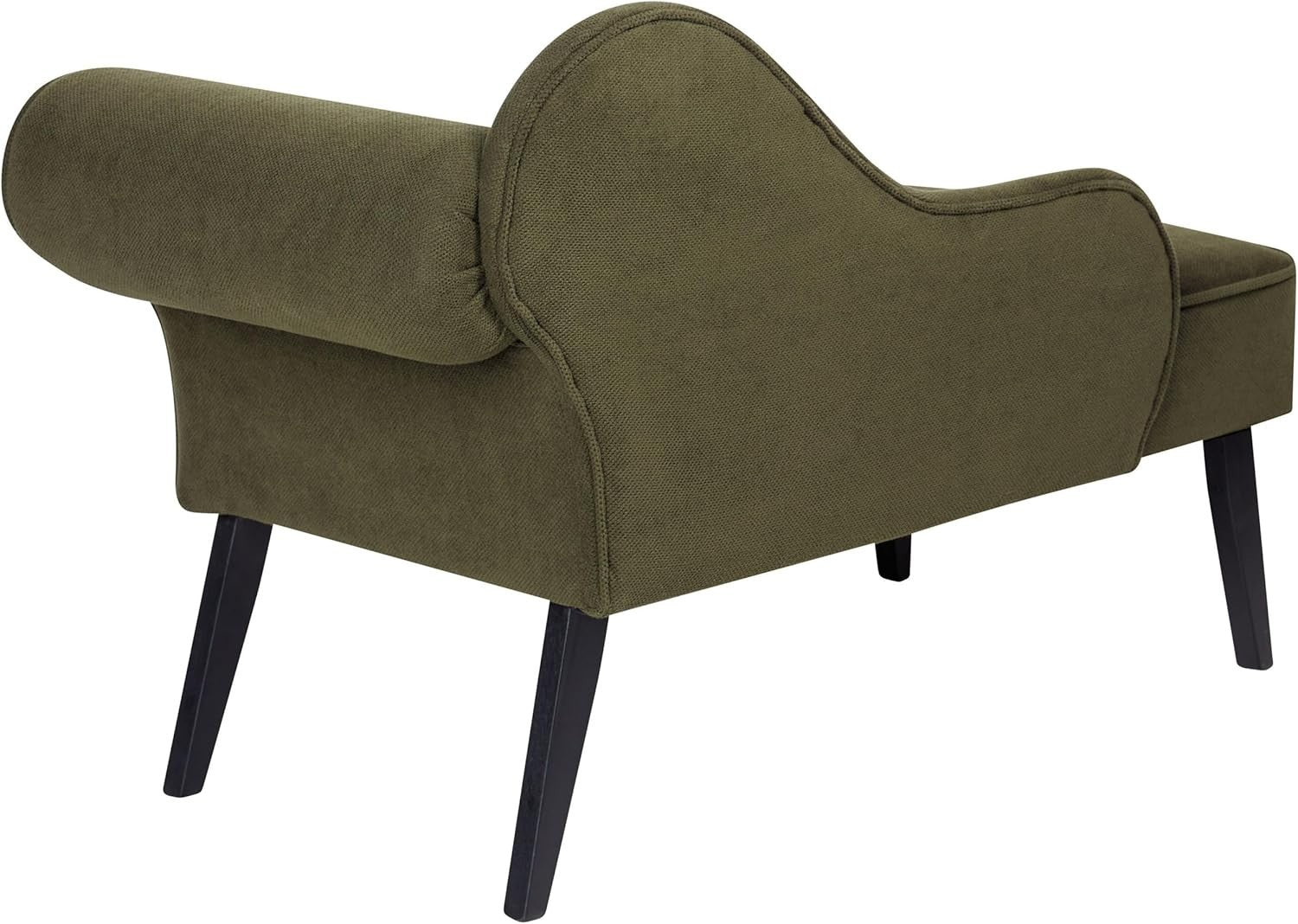 Vintage Right Hand Olive Green Fabric Chaise Lounge Retro Soft Upholstery