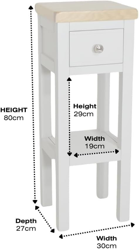 Small Grey Console Table with Drawer Oak Top Hallway Side Table Modern