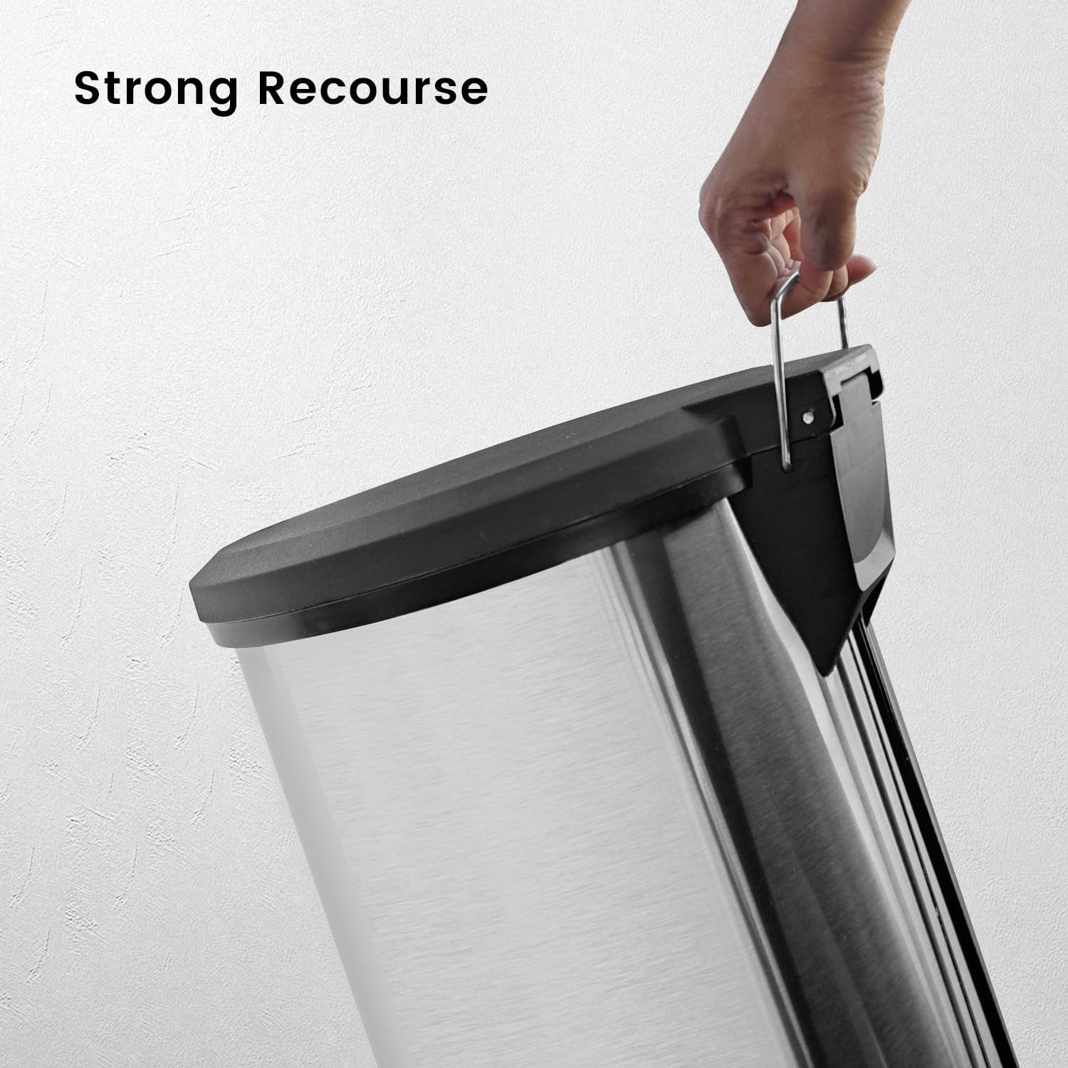 40L Round Stainless Steel Pedal Bin Kitchen Soft Close Silver