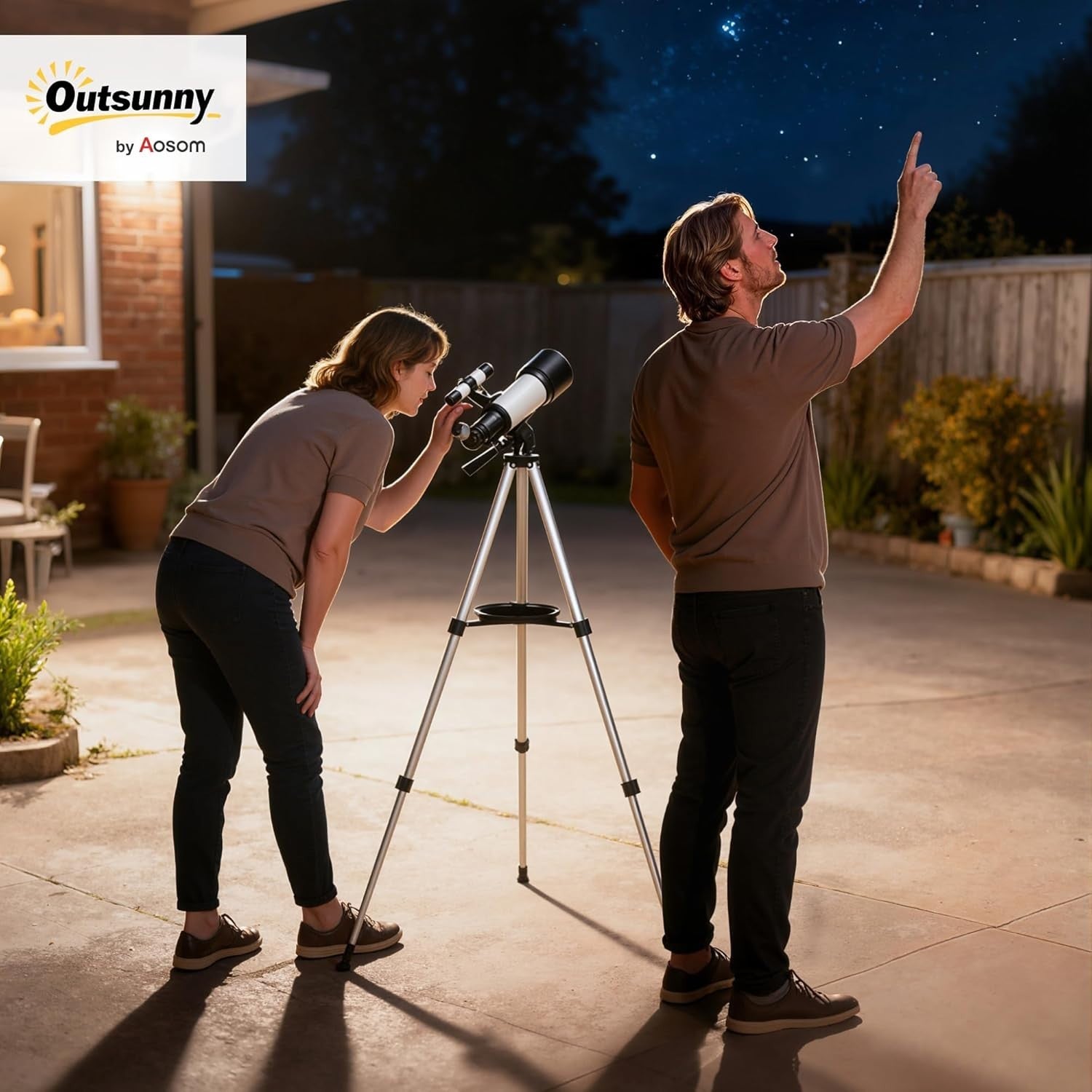 70mm Aperture Portable Refractor Telescope for Adults & Beginners - White