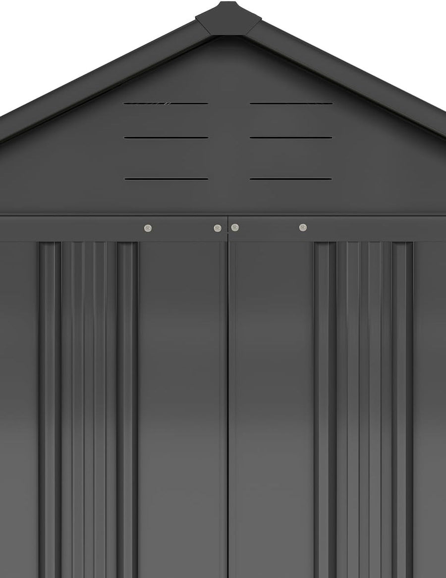 Metal Garden Shed 85x58x178cm Grey Lockable Outdoor Storage Tools