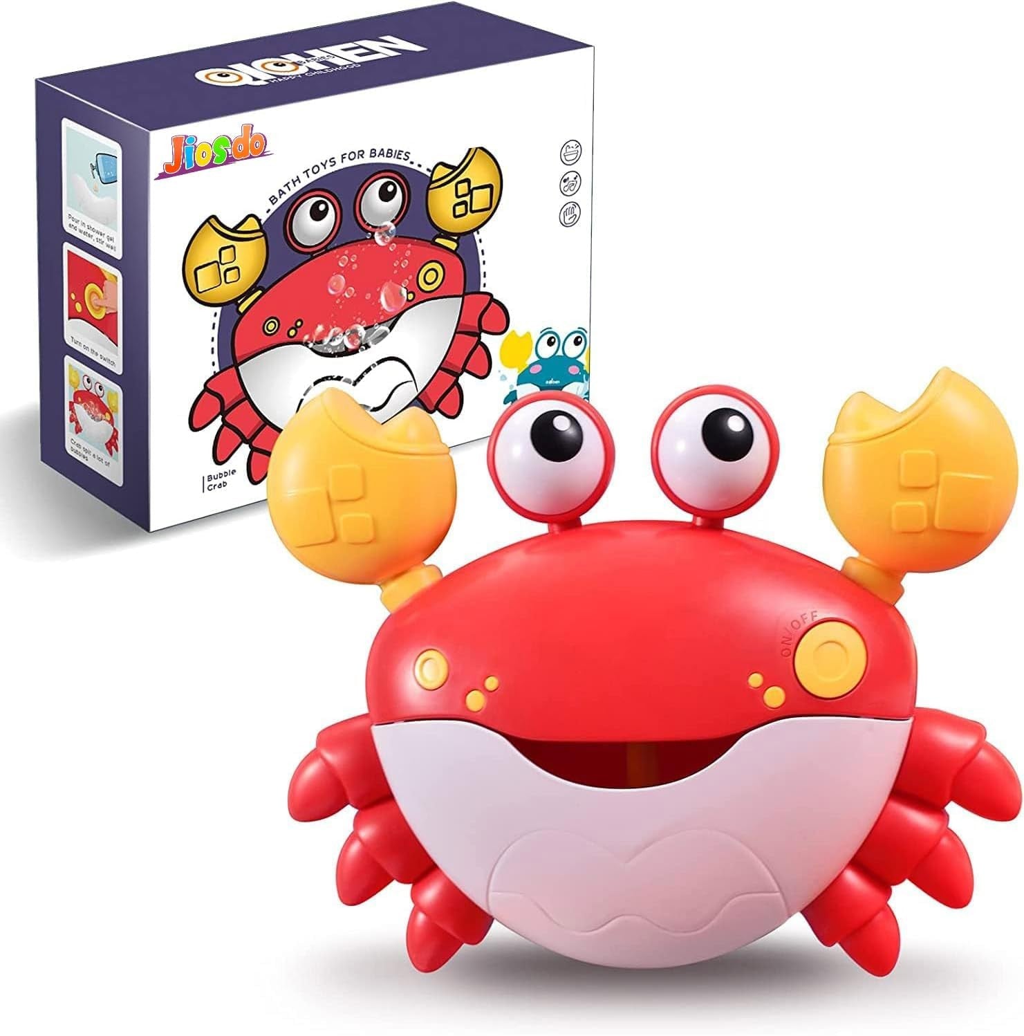 Baby Bath Toys Bubble Maker Crab Music Bubble Machine for Toddlers Red