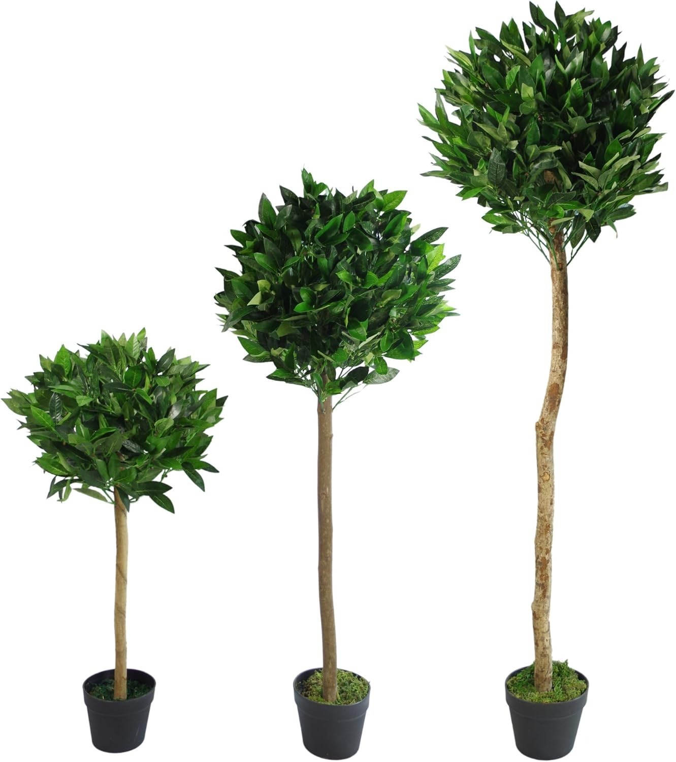 Pair of 120cm Bay Topiary Ball Trees Artificial Realistic Indoor Outdoor Decor
