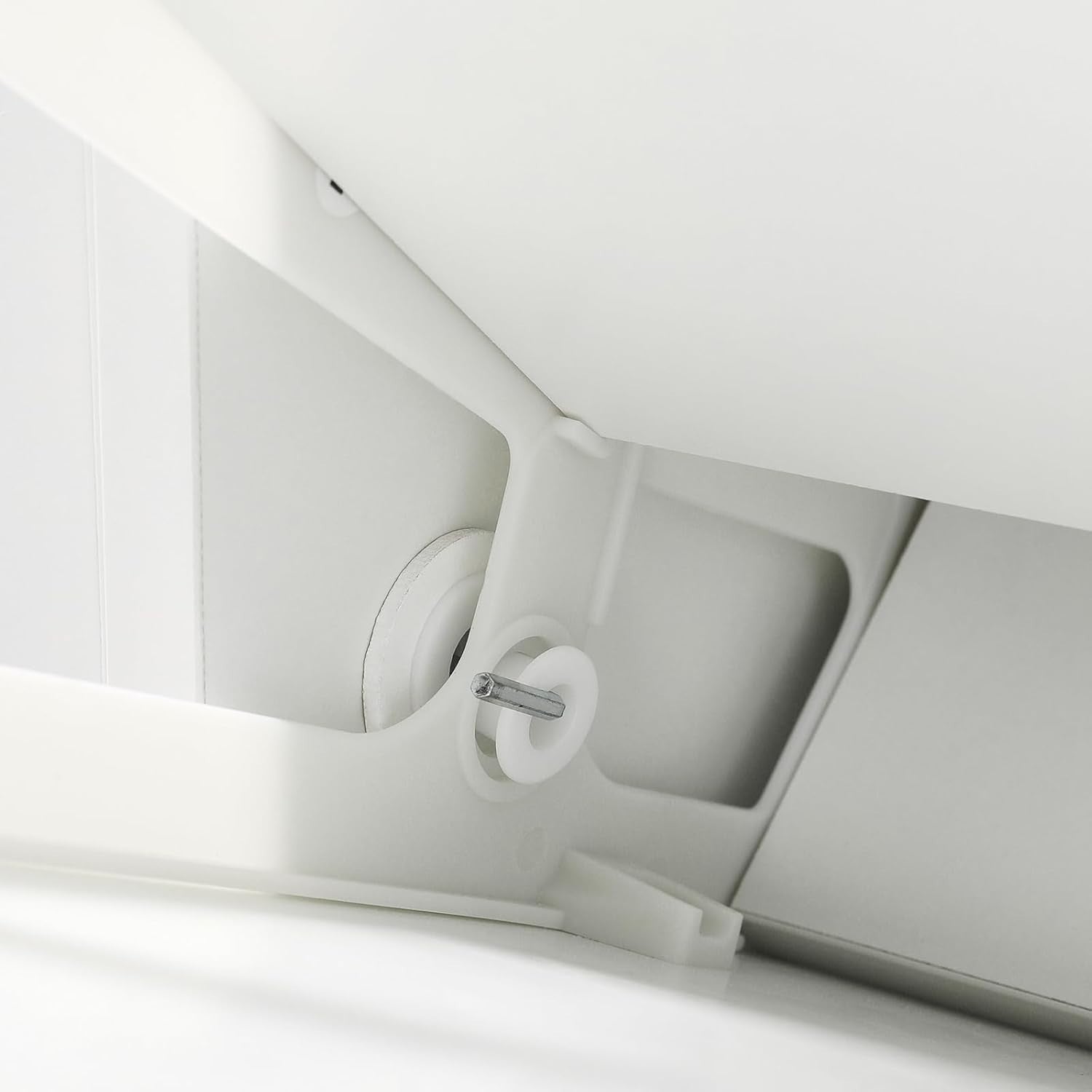 White Flip Down Shoe Cabinet with 4 Drawers & Adjustable Shelves 105x24x83cm