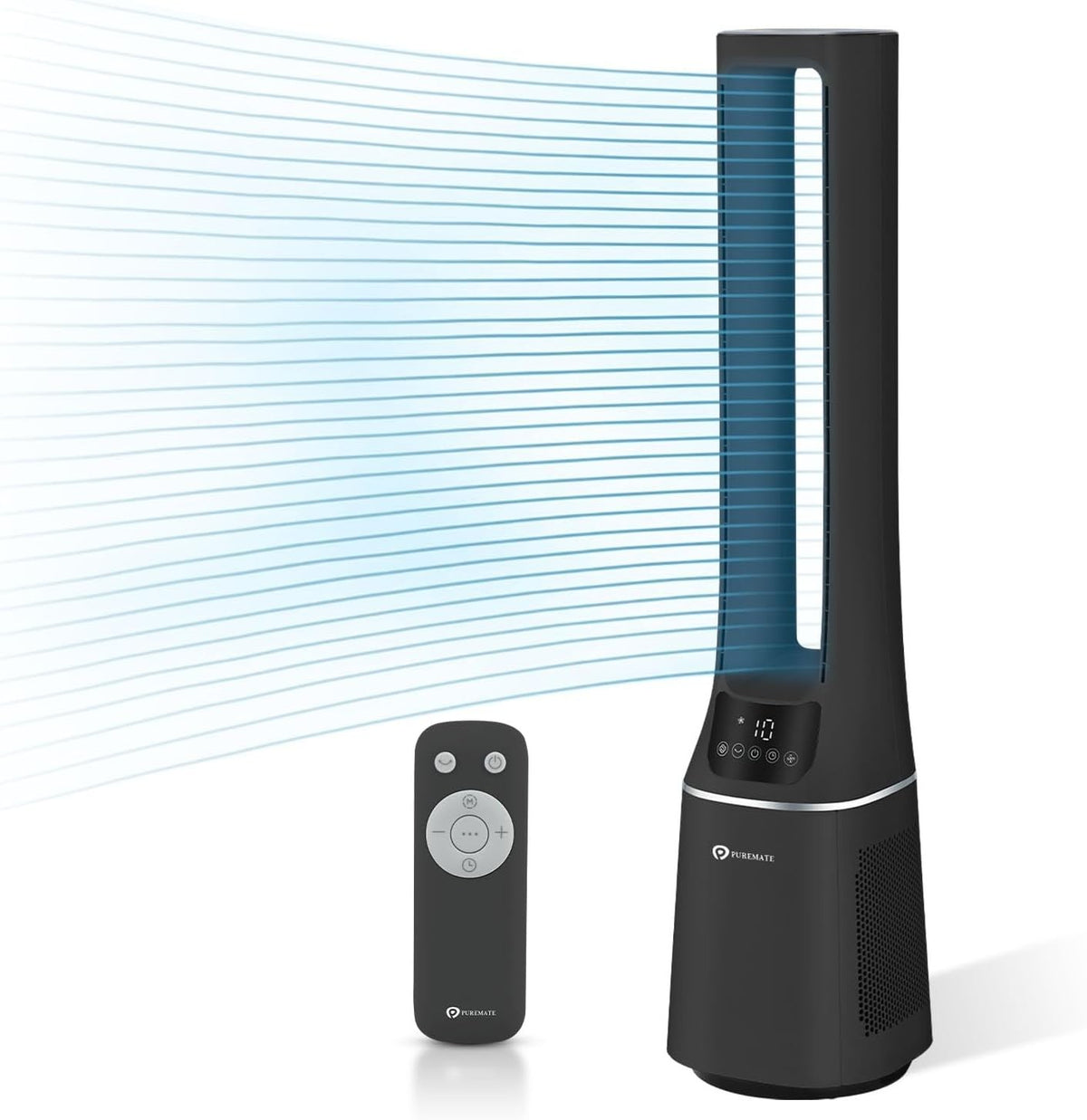 42-Inch Bladeless Tower Fan with HEPA Filter – 10 Speed Quiet Air Purifier