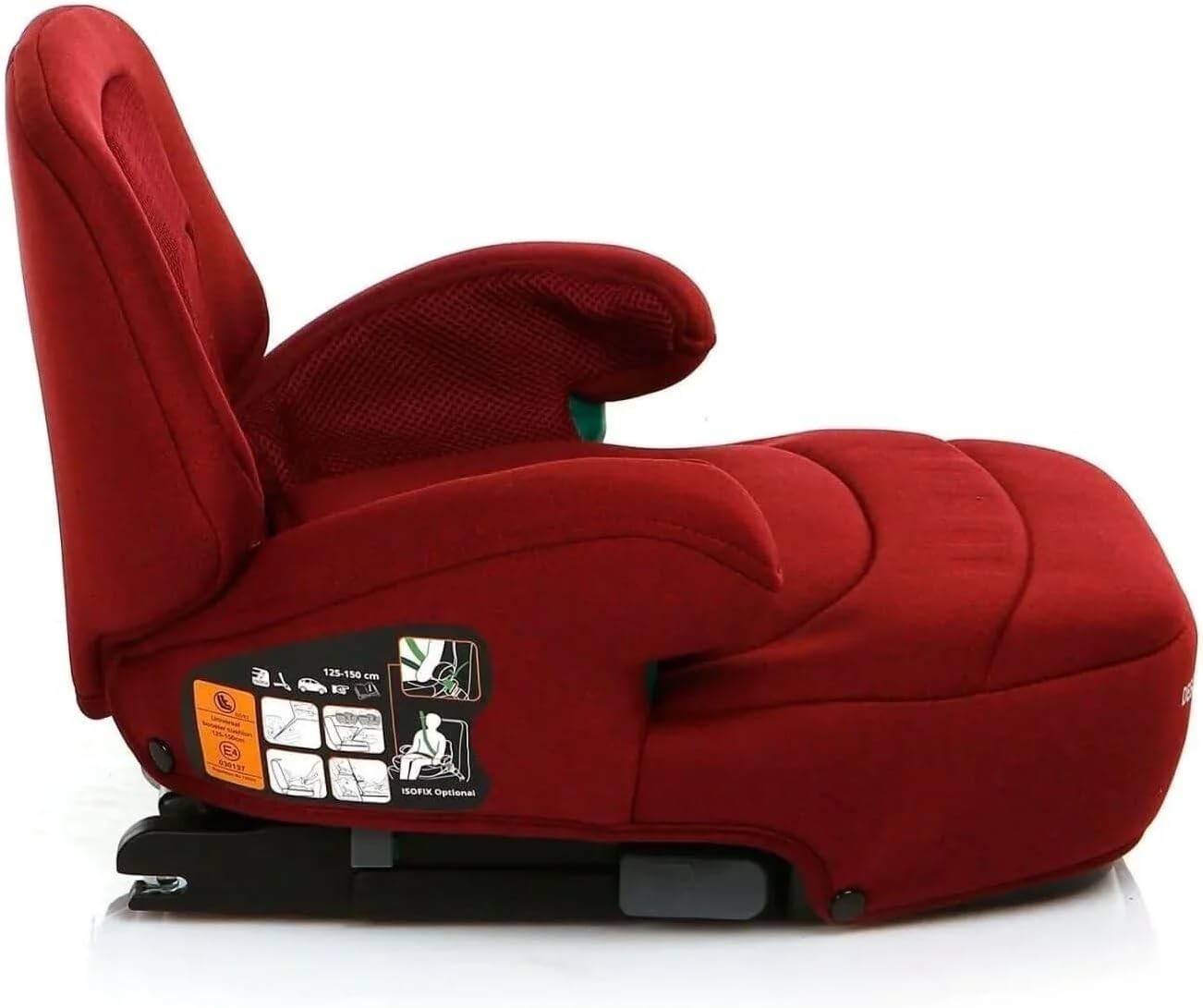 Kids Car Booster Seat i-Size 4–12 Years Portable Child Seat 15–36kg Red