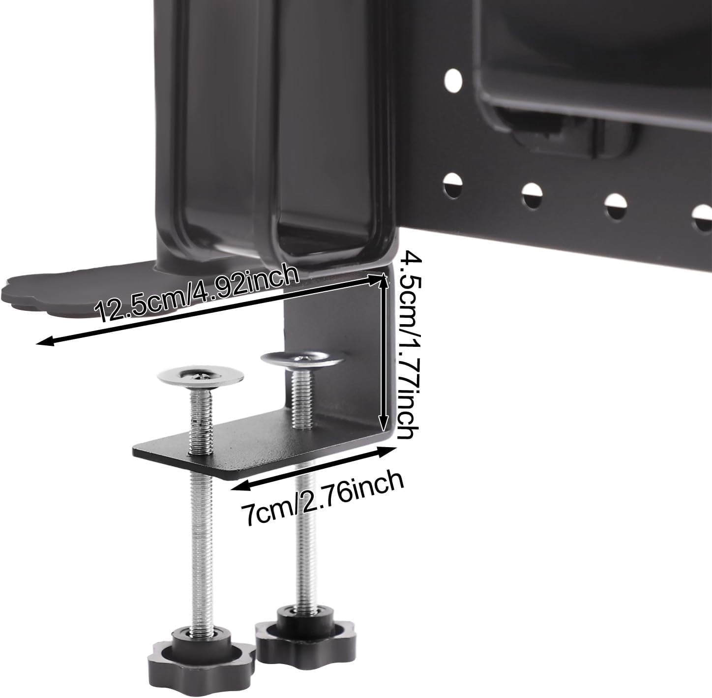 Clamp-On Desk Pegboard 80cm 2-Tier Desktop Organizer Shelf Privacy Panel Black