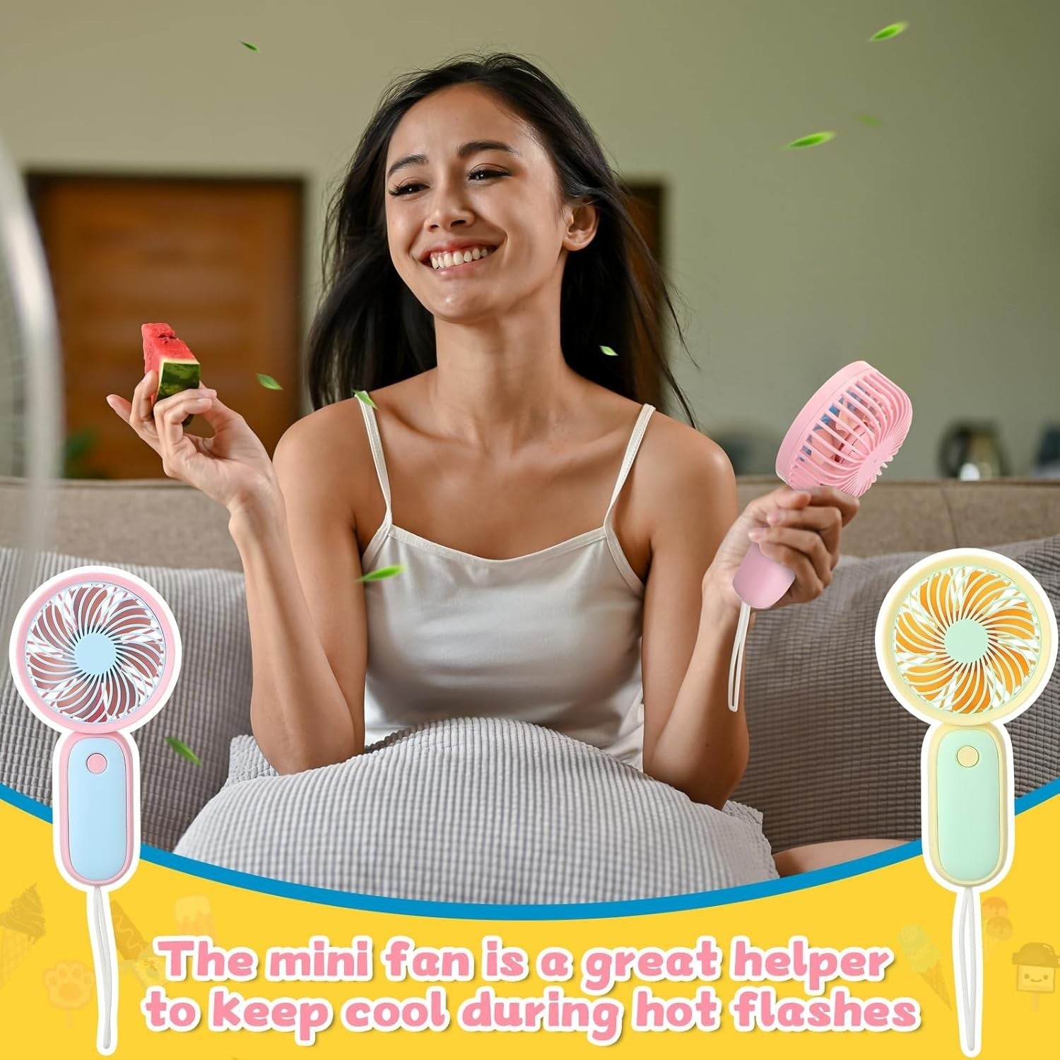20x Mini USB Rechargeable Handheld Fans Portable Small Cool Travel Set 4 Colours