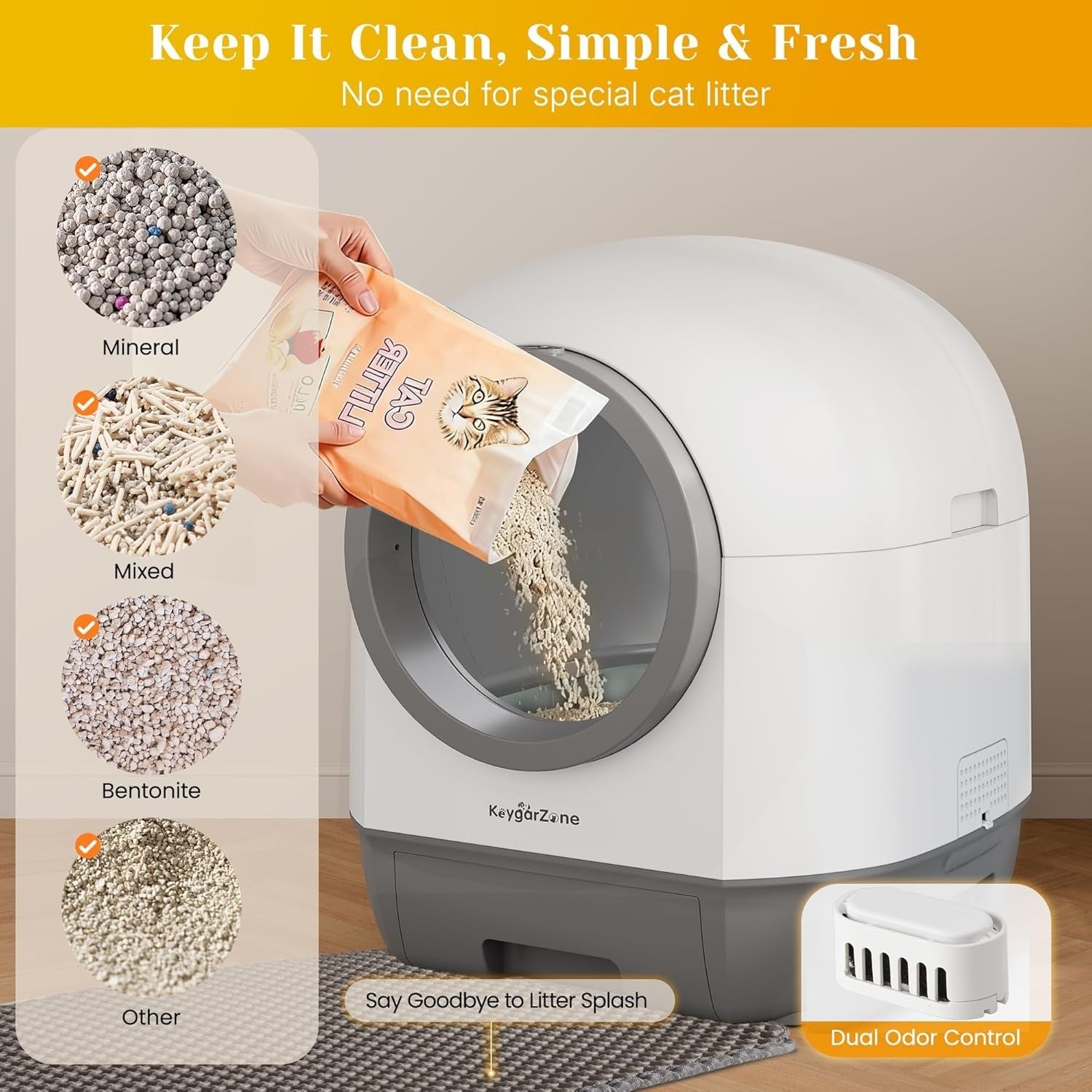 Self Cleaning Cat Litter Box APP Control Odor Control Smart Auto XL