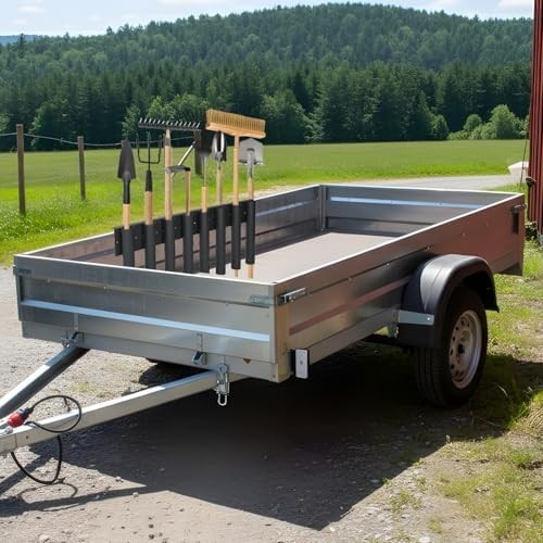 8-Hole Truck Shovel Holder 40.5x5x35.5cm Heavy-Duty Tool Rack Organizer