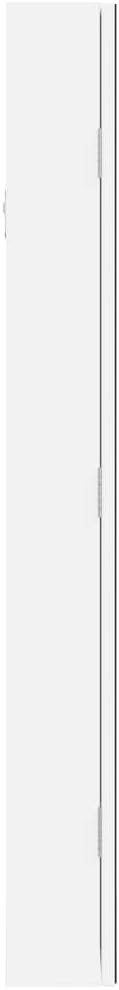 LED Wall Mounted Jewelry Armoire Frameless Mirror Lockable Storage White