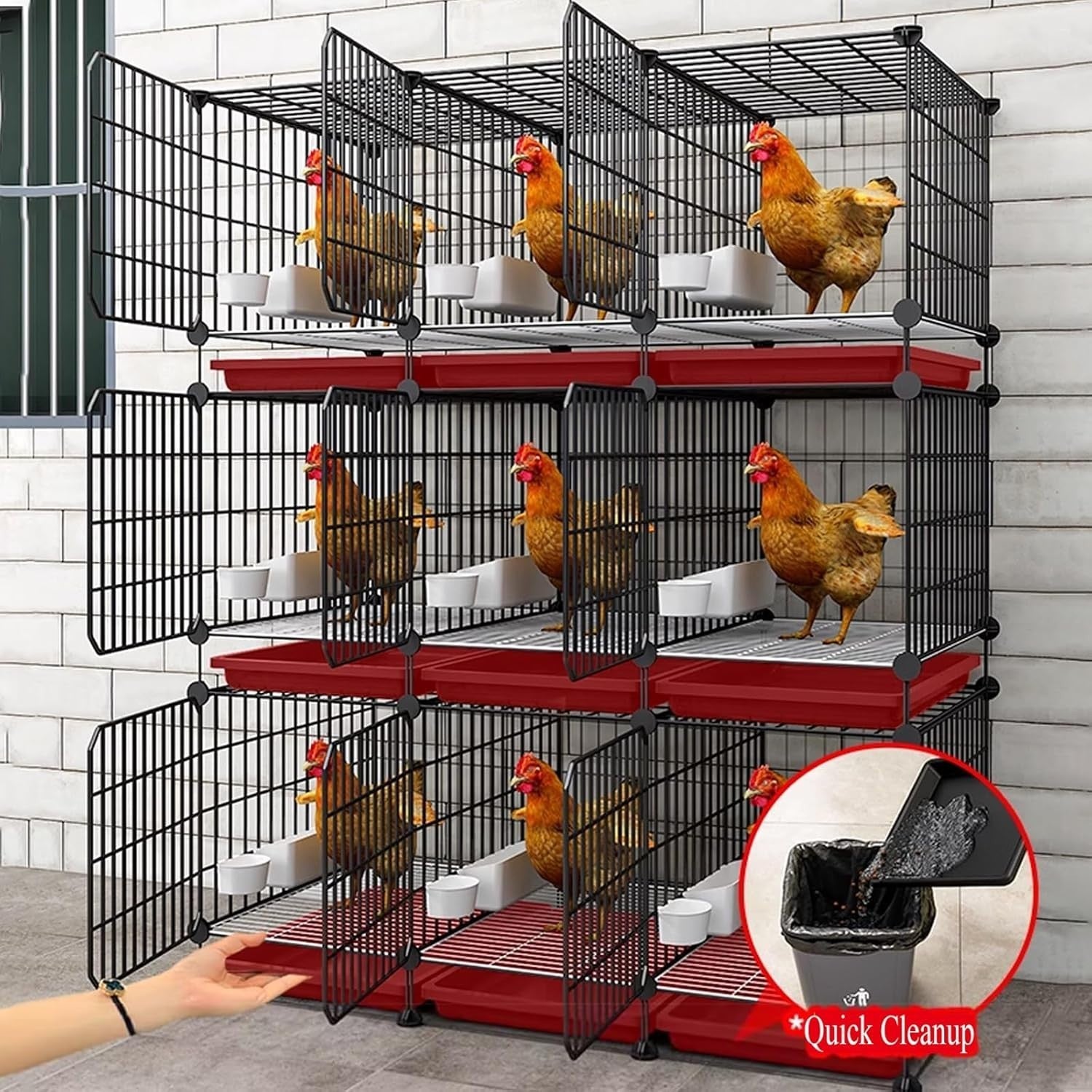 Large Chicken Coop Run 8-10 Chickens Predator Proof Tray