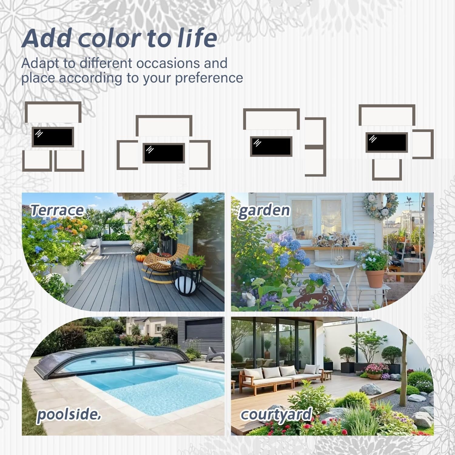 4-Piece Grey Rattan Garden Patio Set | Outdoor Loveseat & Chairs with Table