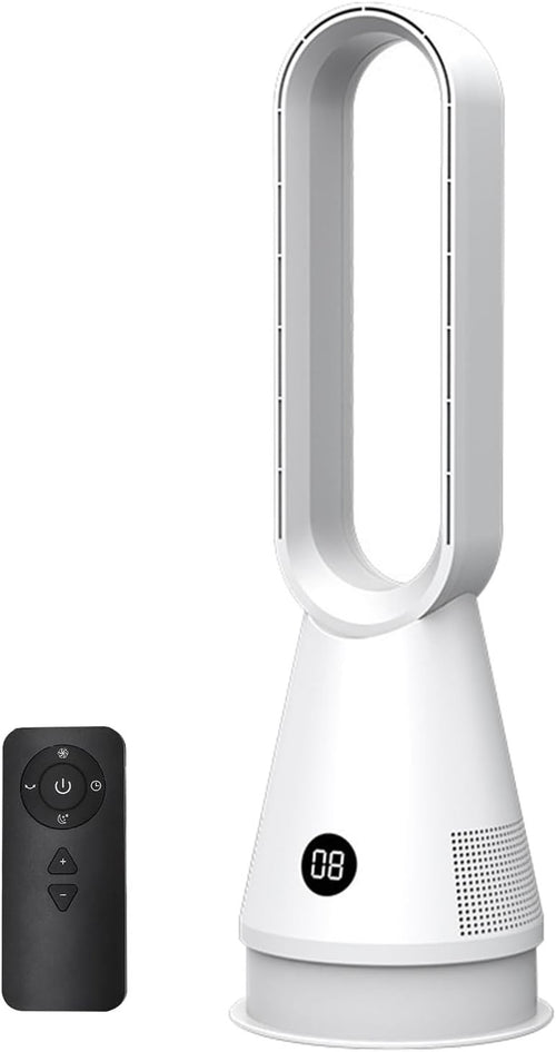 Bladeless Tower Fan Quiet Cooling 8-Speed 9H Timer Air Purifier Remote Control