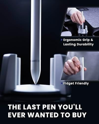 Hoverpen Ballpoint Pen Pearl Gray Black Ink Waterproof Refillable Model