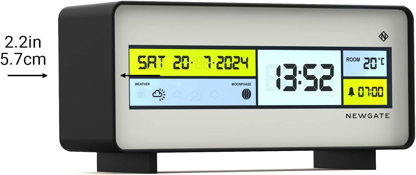 Retro Digital Alarm Clock LCD Date Time Temperature Silent Bedside Desk