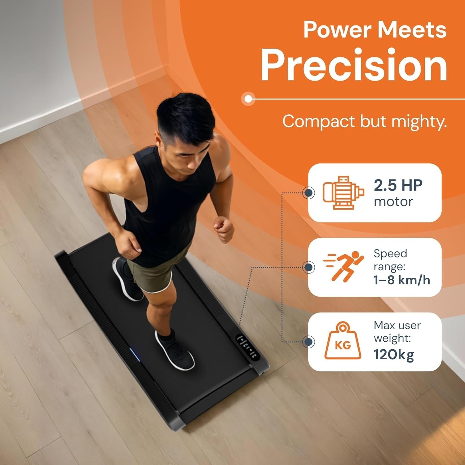 Mini Under Desk Treadmill Portable Electric Walking Pad 8km/h Quiet Motor
