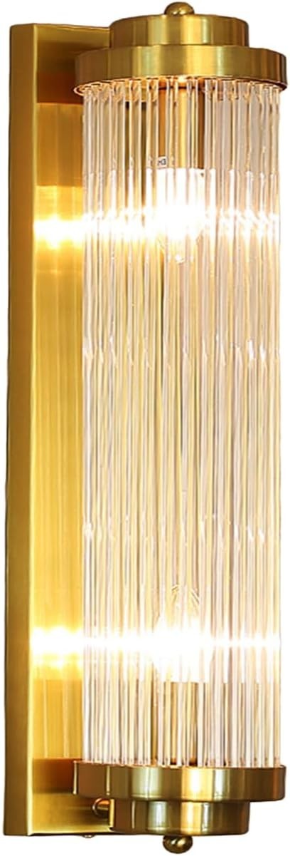 Luxury Brass Gold Crystal Wall Sconce Light 40cm Dimmable Elegant Lamp