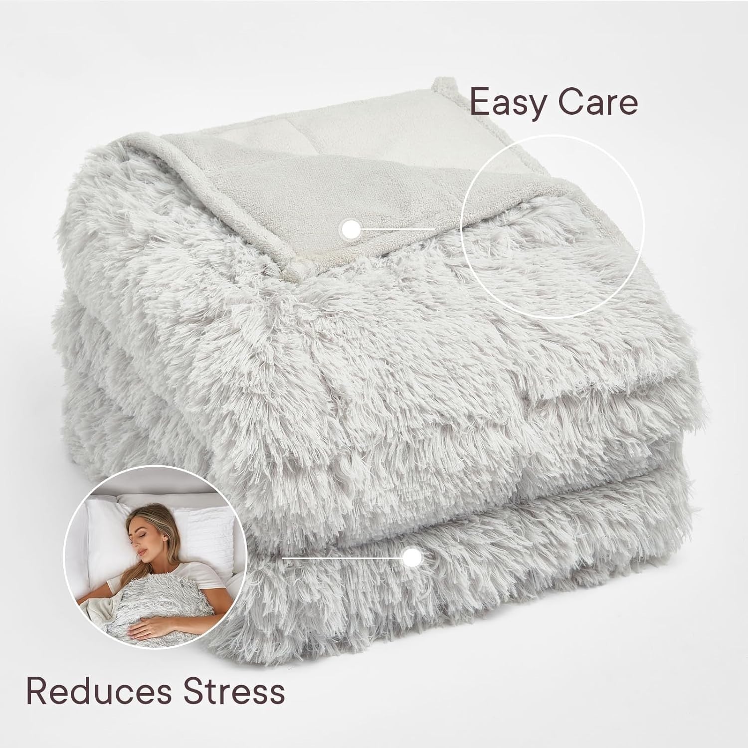 Weighted Blanket 6kg Fleece Throw Single Bed Adults Anxiety Relief