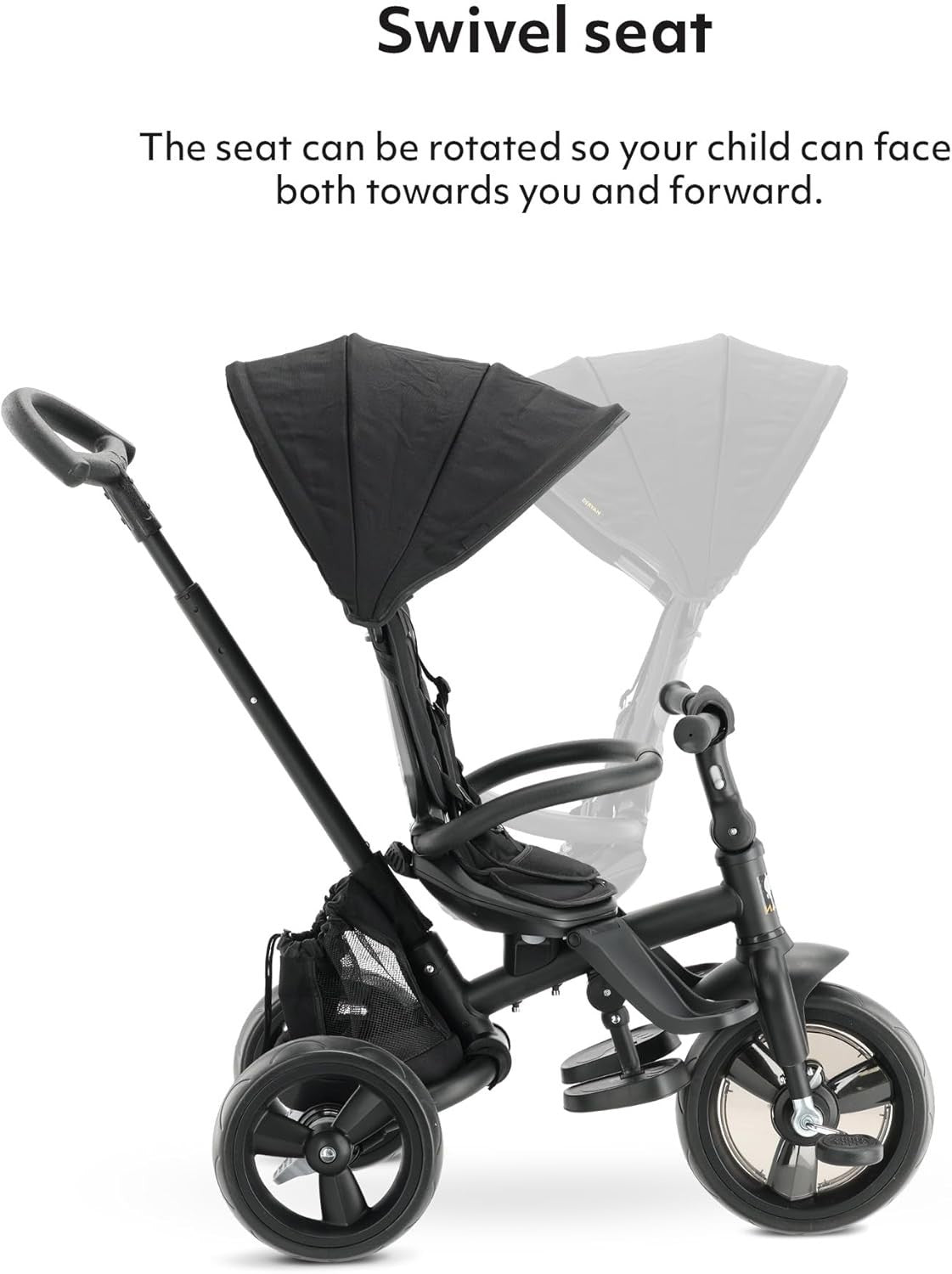 5 in 1 Toddler Tricycle Foldable Push Along Bike Swivel Seat 9M-4Y