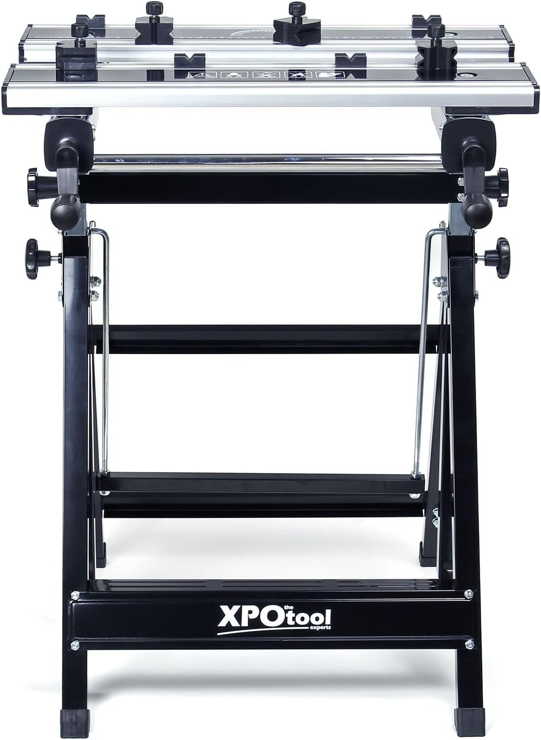 Foldable Mobile Workbench Height Adjustable 77–107cm Angle Tilt Work Table 100kg