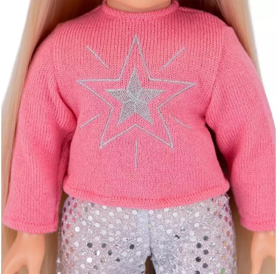 18in Doll Gift Set Two Outfits Plush Dinosaur Pajamas Sparkle Pants