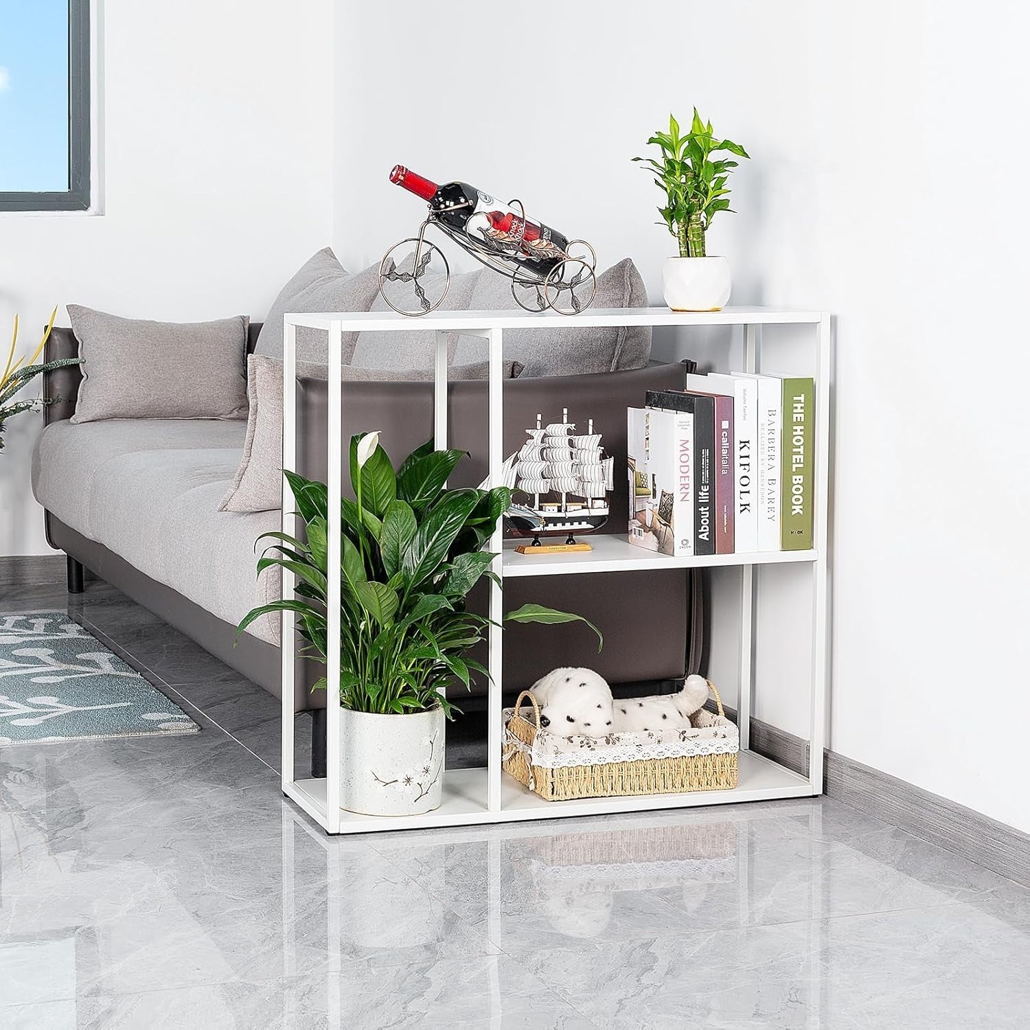 3 Tier Metal Console Table with Shelves - Space-Saving, Durable, Multi-Use