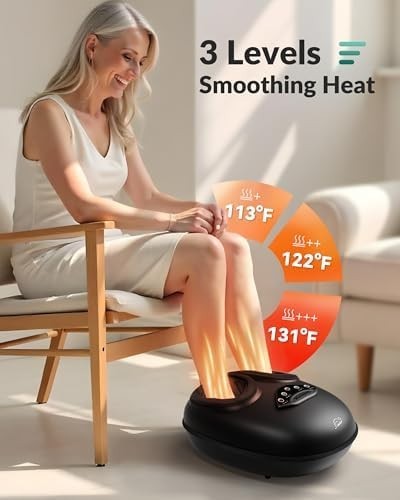 Snailax Shiatsu Foot Massager with Heat 2025 – Deep Kneading Rolling Compression