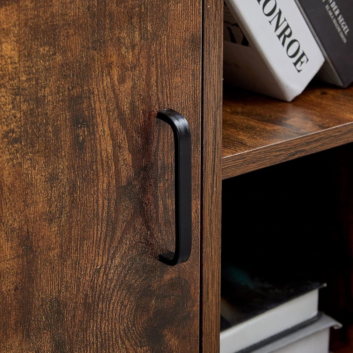 Rustic Brown Locking Rolling File Cabinet 3 Drawer Large Printer Stand