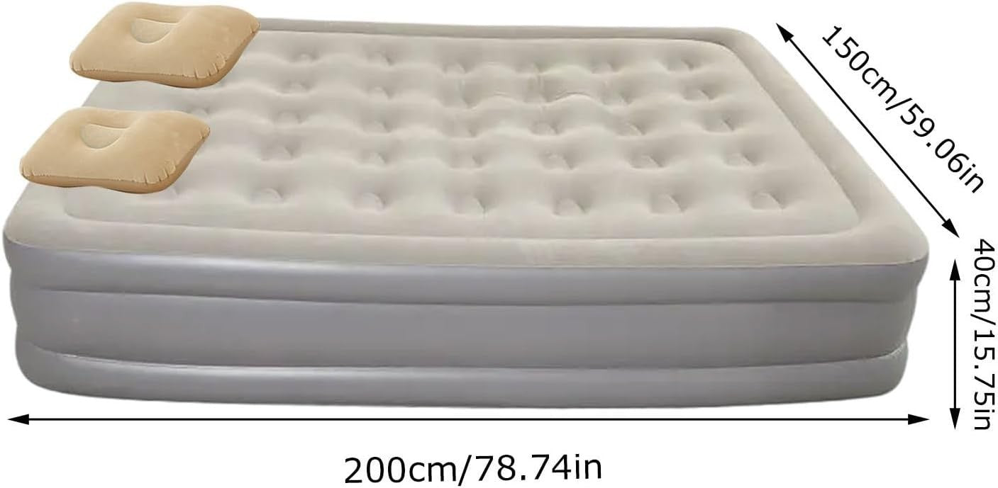 Double Inflatable Air Mattress with Built-in Pump | Portable Camping Bed