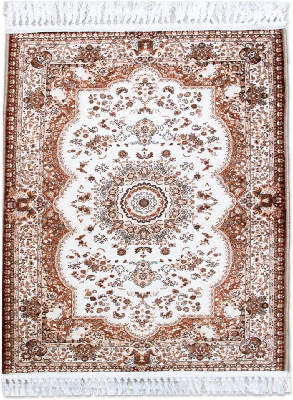 Beige Vintage Area Rug 160x230cm Non Slip Washable Low Pile Living Room
