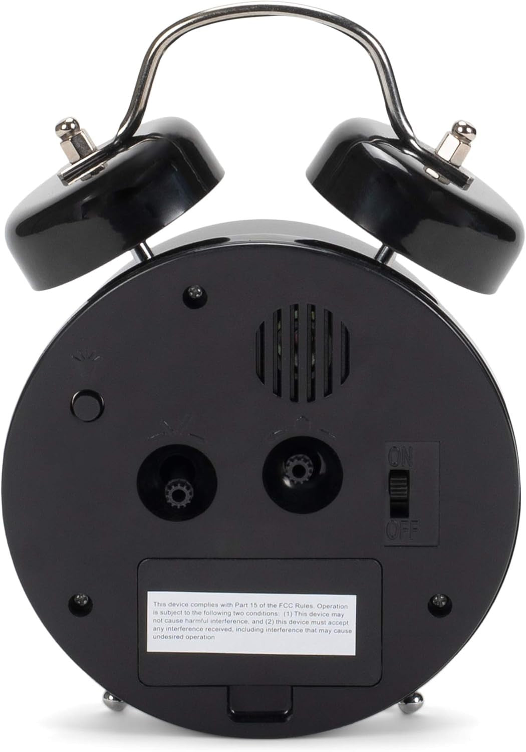 Black Twin Bell Alarm Clock Retro Loud Ring Backlit Face Bedroom