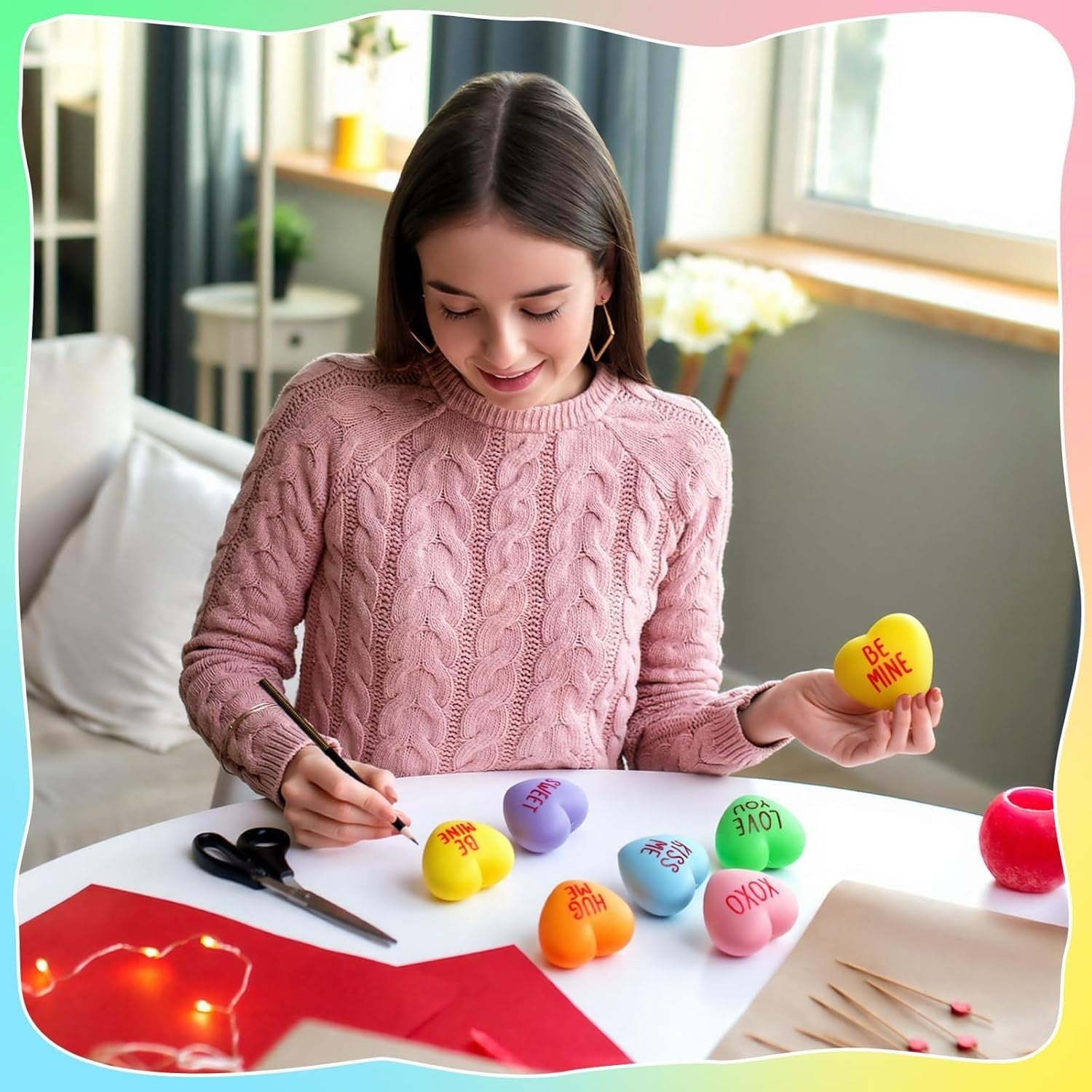 36 Pack Heart Stress Balls Mini Valentine Fidget Toys Stress Relief