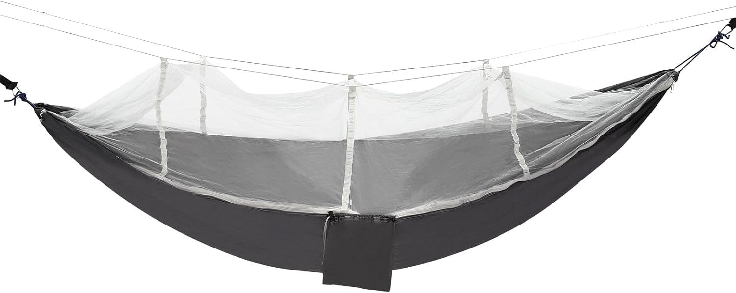Camping Hammock with Mosquito Net & Tree Straps | Ultralight 210T Nylon