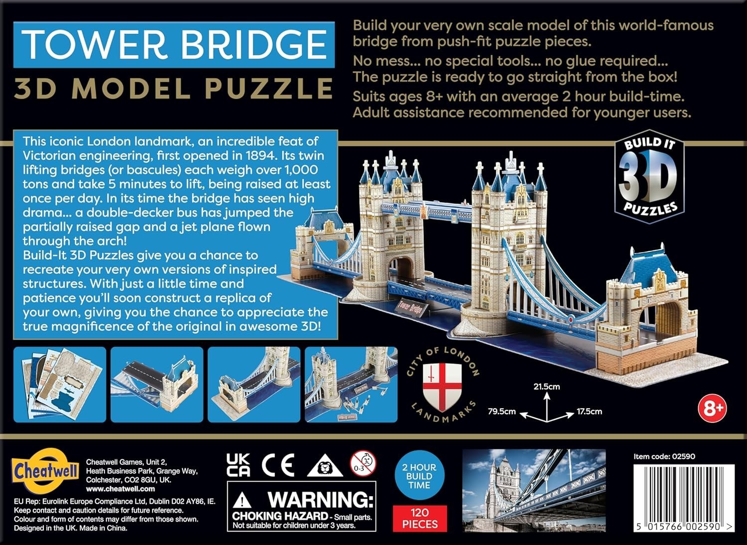 3D Tower Bridge Puzzle Model Kit – No Glue, Fun Build for Kids & Adults
