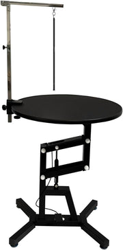 Heavy Duty Dog Grooming Table Height Adjustable Round Non-Slip with Arm