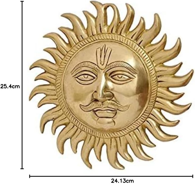 Brass Sun Face Wall Hanging 10x9.5in Surya Decor