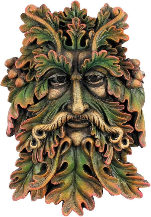 Celtic Green Man Wall Plaque | Resin Tree Spirit Sculpture for Garden & Home