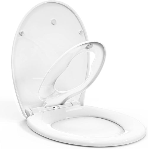 Family Toilet Seat Soft Close Removable Child Seat Quick Release Top Fix White