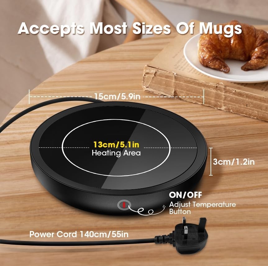Coffee Mug Warmer Smart Desk Heater 3 Temp 4H Auto Off