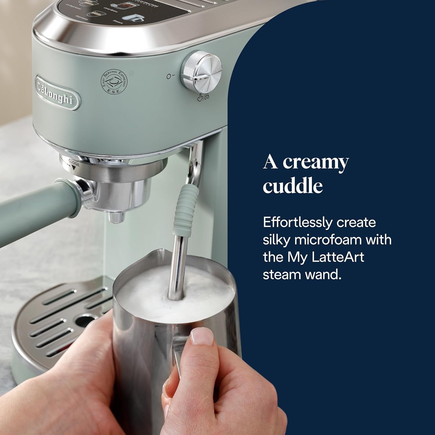 Barista Coffee Machine 15-Bar Pump Cold Brew Latte Steam Wand 1450W Green