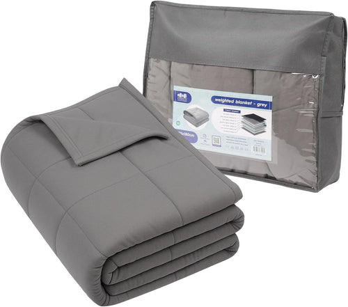 6kg Weighted Blanket, Grey Cotton 125x180cm Anxiety Stress Relief